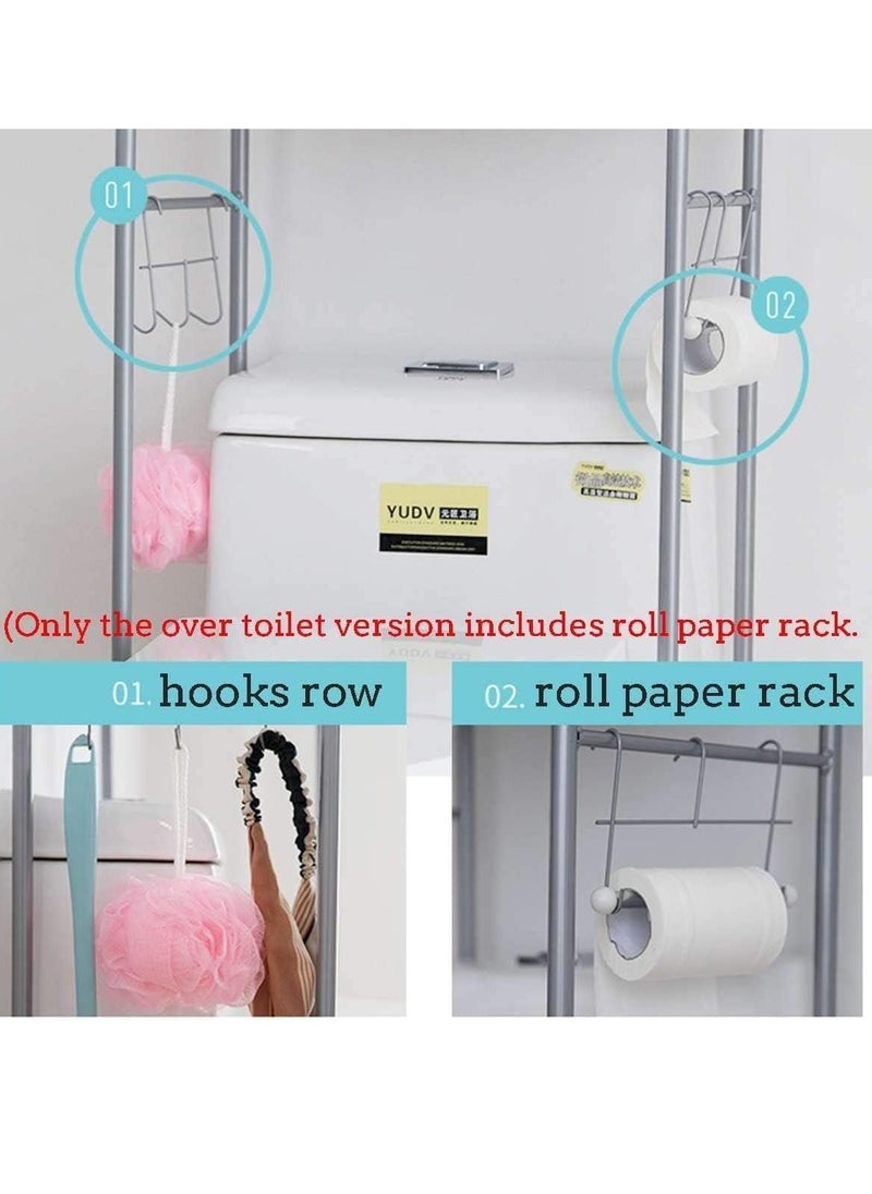Home Care Bathroom Storage Shelf 3 Tier Toilet Storage Rack Easy to Assemble Toilet Bathroom Shelf No Drilling Toilet Organizer White  - Image 4