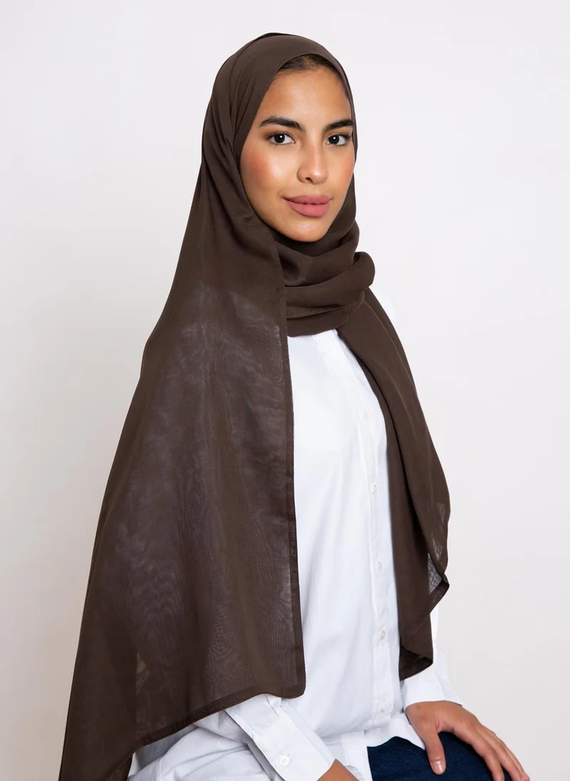 Kaafmeem Choco Brown Voile Tarha
