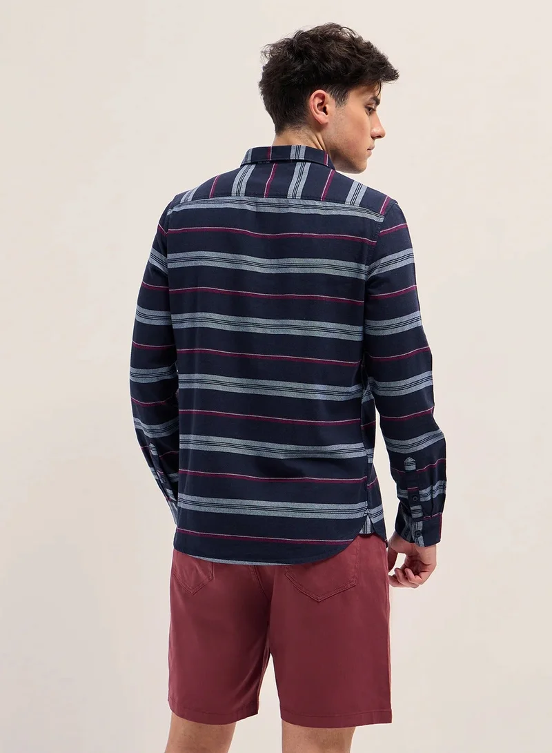 THE BEAR HOUSE Cotton Shirt for Men | Slim Fit, Long Sleeve, Casual or Formal Button-Down | Soft, Breathable Fabric for Work, Everyday, & All-Season Wear in Stylish