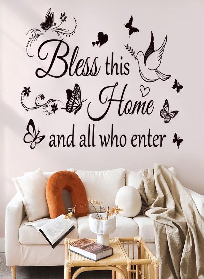Datesno Family Wall Decor Sticker Wail Quotes Bless This Home and All Who Enter Quotes Decals Motivational Stickers for Living Room Bedroom Home Decor Wall Decoration. - Image 1