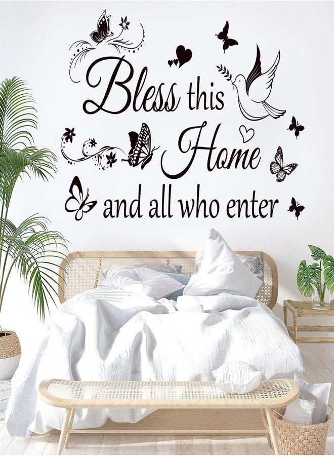 Datesno Family Wall Decor Sticker Wail Quotes Bless This Home and All Who Enter Quotes Decals Motivational Stickers for Living Room Bedroom Home Decor Wall Decoration. - Image 2