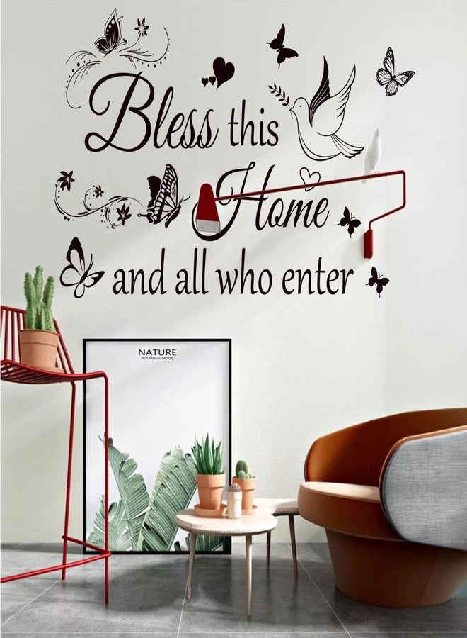 Datesno Family Wall Decor Sticker Wail Quotes Bless This Home and All Who Enter Quotes Decals Motivational Stickers for Living Room Bedroom Home Decor Wall Decoration. - Image 5