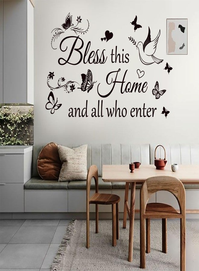 Datesno Family Wall Decor Sticker Wail Quotes Bless This Home and All Who Enter Quotes Decals Motivational Stickers for Living Room Bedroom Home Decor Wall Decoration. - Image 4