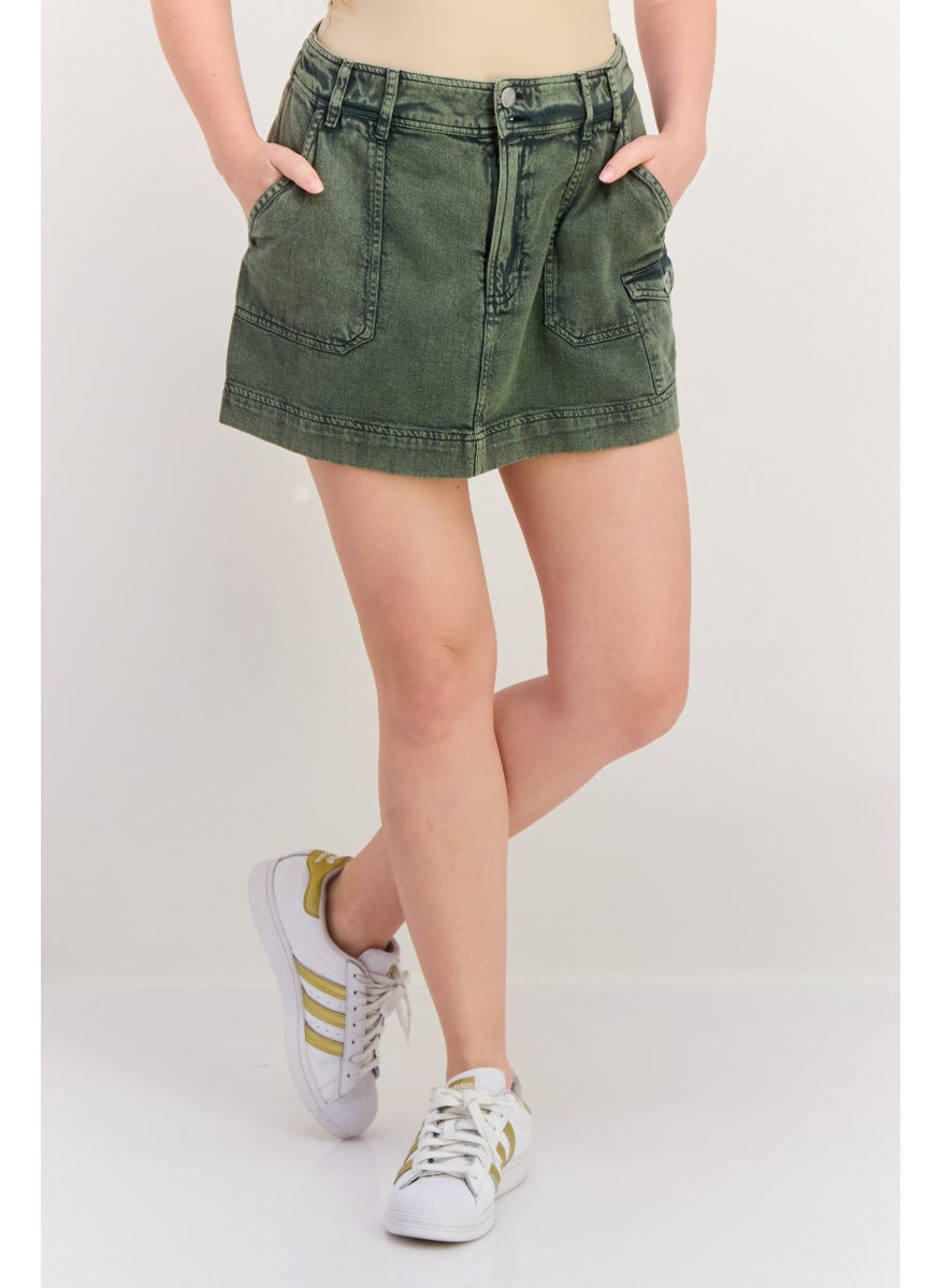 Women Washed Cargo Mini Skirt, Green - pzsku/Z631A30293F8FE9336F3FZ/45/_/1737642586/6508966a-d531-4d36-a6b5-f2d6f892631e