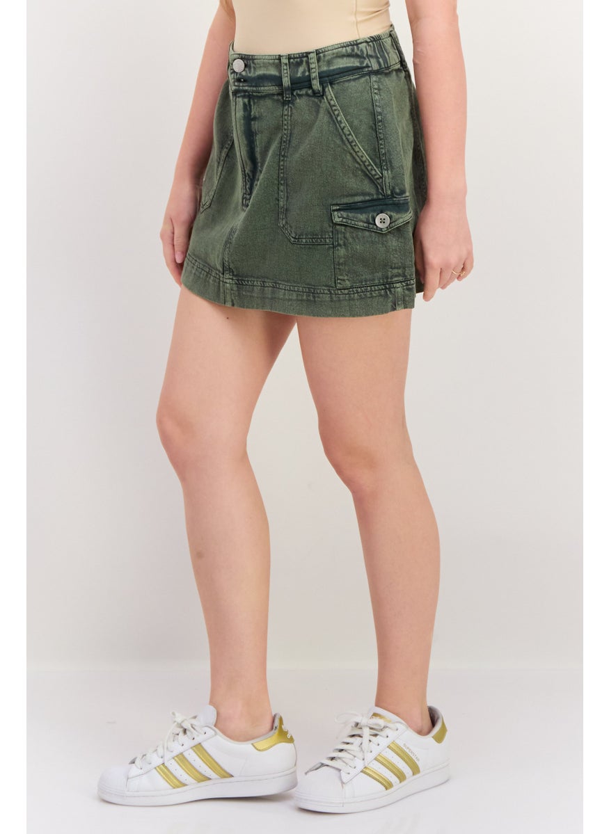 Women Washed Cargo Mini Skirt, Green - pzsku/Z631A30293F8FE9336F3FZ/45/_/1740495382/c4c2db5f-4803-4d05-b95a-acad73129c80