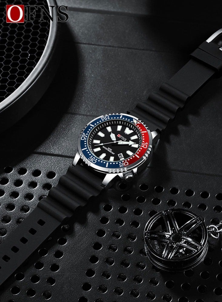 أوفنس ساعة الجديدة للرجال الفاخرة كوارتز مقاومة للماء حتى عمق 50 متر مع تقويم مضيء وساعة يد كوارتز للرجال كهدية - Image 4