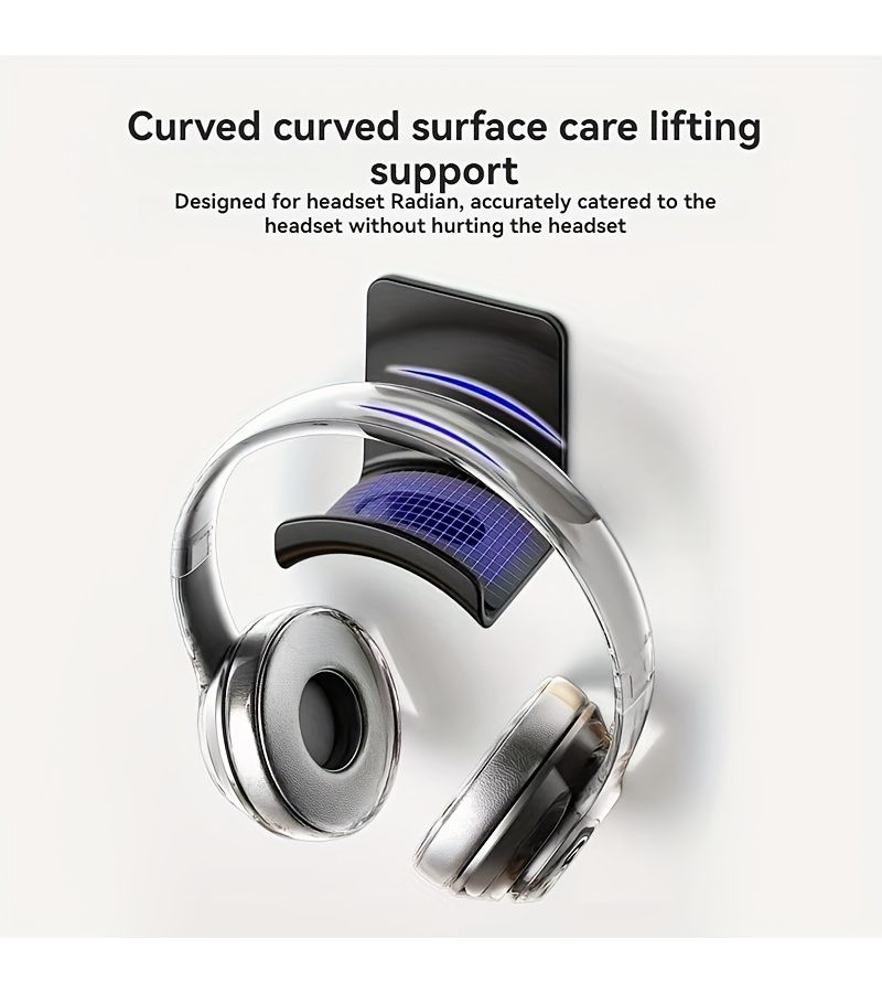 White Under Desk Gaming Headphone Holder With Adjustable Arm Clamp - Image 4