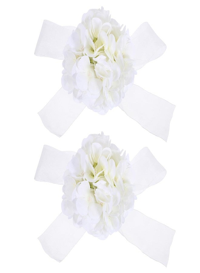 PATIKIL Flower Curtain Tiebacks, 2 Pcs Artificial Floral Decorative Drapery Holdbacks Flower Curtain Ties Backs Holdbacks for Home Office Bedroom Window Treatment, Beige - Image 1