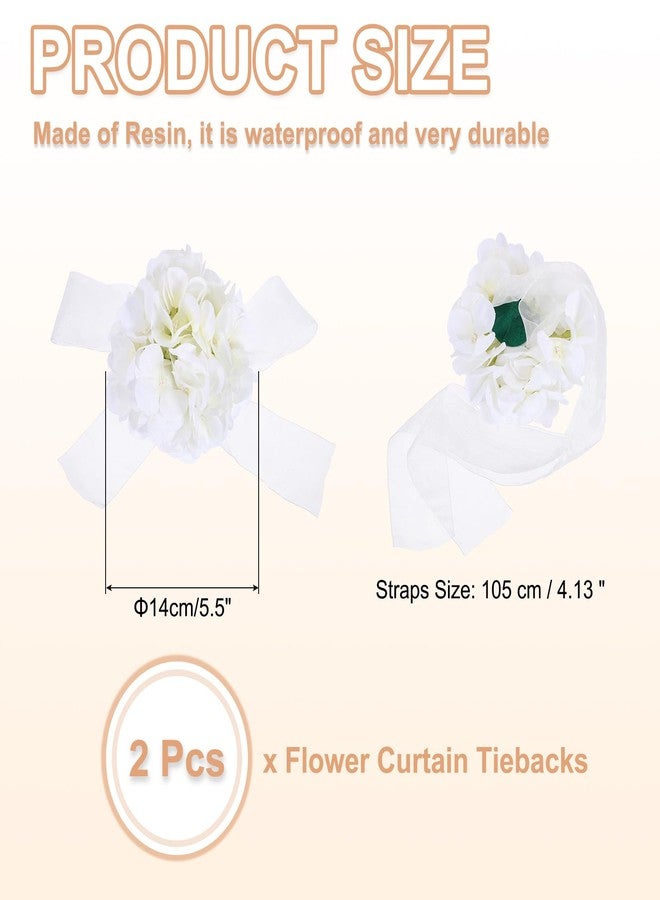 PATIKIL Flower Curtain Tiebacks, 2 Pcs Artificial Floral Decorative Drapery Holdbacks Flower Curtain Ties Backs Holdbacks for Home Office Bedroom Window Treatment, Beige - Image 2
