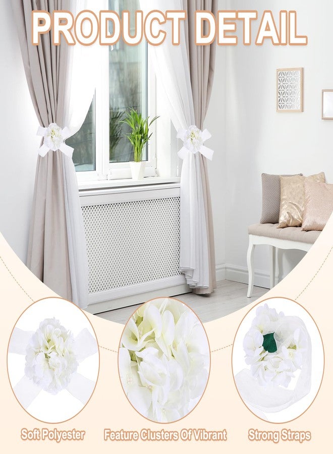 PATIKIL Flower Curtain Tiebacks, 2 Pcs Artificial Floral Decorative Drapery Holdbacks Flower Curtain Ties Backs Holdbacks for Home Office Bedroom Window Treatment, Beige - Image 3