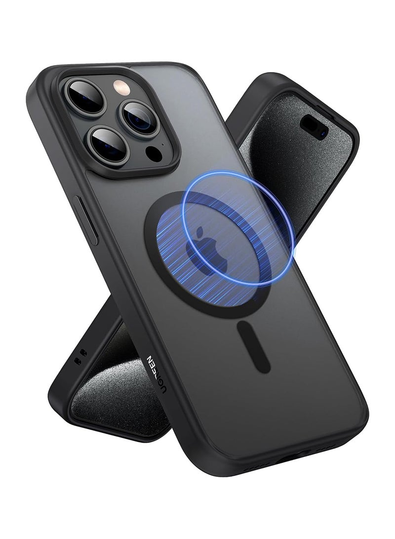 يو جرين حافظة لايفون 15 برو ماكس ماج سيف 6.7 بوصة، مغناطيس أقوى N52، حماية من الدرجة العسكرية مقاومة للصدمات، مضادة لبصمات الأصابع ومضادة للخدش، غطاء ايفون 15 برو ماكس المغناطيسي النحيف مضادة للأصفرار - Image 1