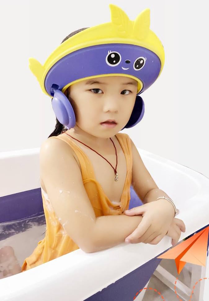 XEREBIAN Baby Shower Cap Silicone Bathing Hat, Adjustable Shower Cap Kids, Infants Soft Protection Hat Safety Visor Cap Hat for Toddler Children - Image 4