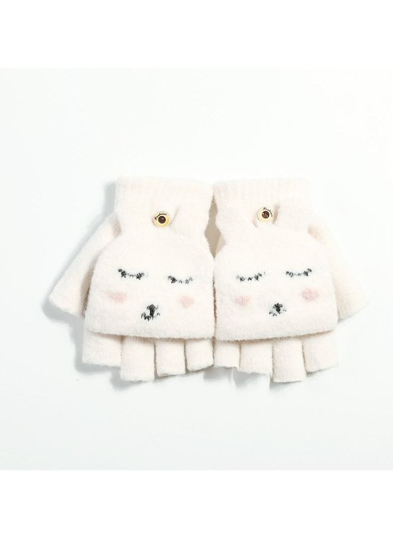 Golovejoy - Women's Warm Plush Windproof And Cold Proof Lovely Gloves - Image 1