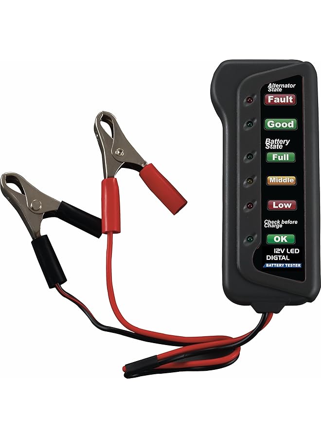 Generic 12V Car Battery & Alternator Tester - Test Battery Condition & Alternator Charging (Led Indication)  - Image 1