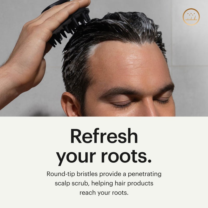 manscaped مانسكيبيد® جهاز تدليك فروة الرأس للرجال – فرشاة تنظيف وتقشير الشعر من السيليكون، تصميم مريح باليد لتدليك فروة الرأس بلطف (عبوة واحدة) - Image 4