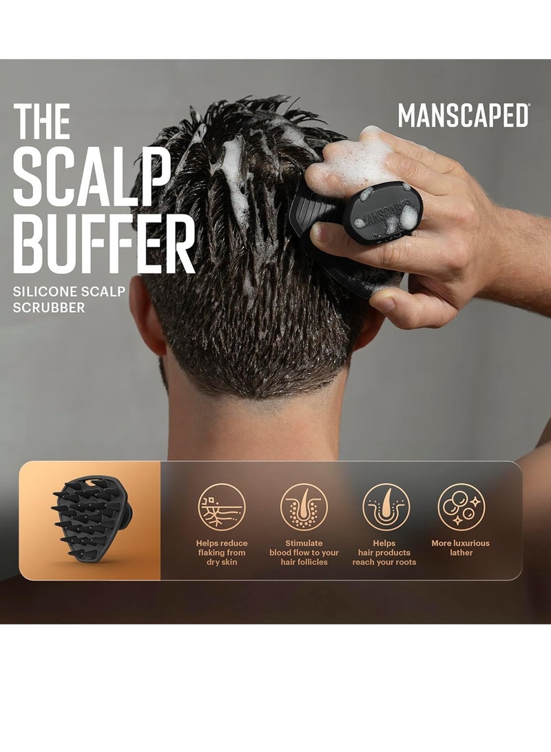 manscaped MANSCAPED® The Scalp Buffer Men’s Silicone Head Scrubber – Premium Cleansing & Exfoliating Hair Brush, Ergonomic Handheld Design for Gentle Scalp Massage (1-Pack) - Image 4