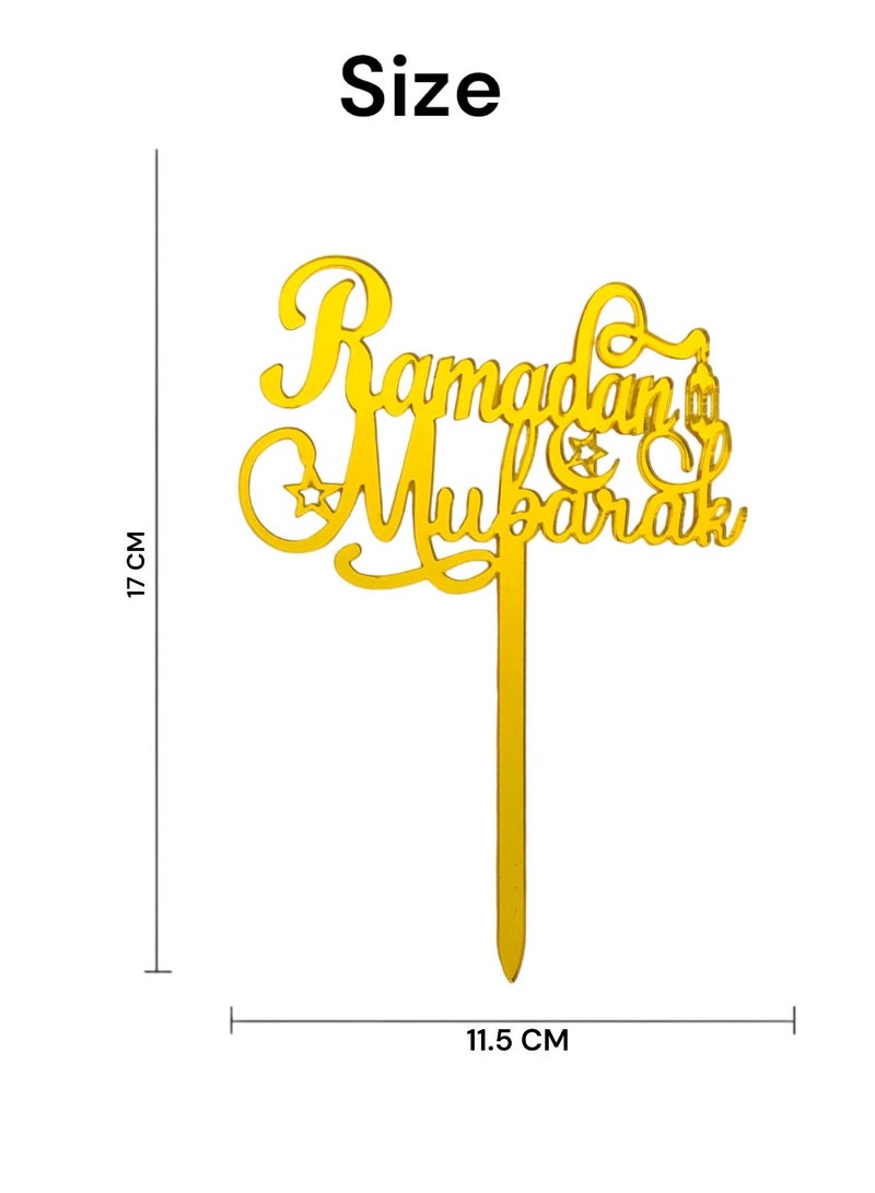 1 Piece Ramadan Mubarak Cake Topper for Ramadan Party Decorations - view 2