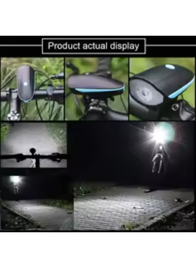 ضوء أمامي للدراجة قابل لإعادة الشحن مع أصوات متعددة  متعدد الألوان - Image 3