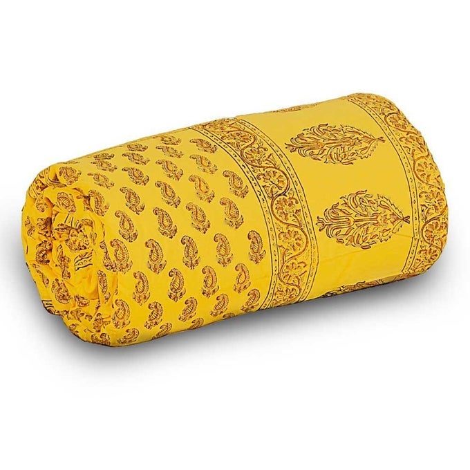 RAJASTHANI DESIGN PAISLEY COTTON SINGLE BED COMFORTER AC QUILT AC COMFORTER