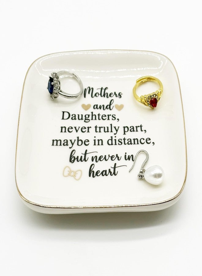 BESSKON Gifts for Mom from Daughter, Ceramic Jewelry Tray Dish, Christmas, Birthday, Mothers Day Gifts from Daughter, Mom Gifts Ring Holder Trinket Dish, Small Ring Dish Nightstand Jewelry Plate Dish - Image 3