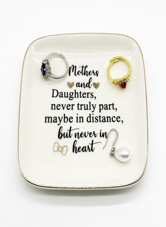 BESSKON Gifts for Mom from Daughter, Ceramic Jewelry Tray Dish, Christmas, Birthday, Mothers Day Gifts from Daughter, Mom Gifts Ring Holder Trinket Dish, Small Ring Dish Nightstand Jewelry Plate Dish - Image 1