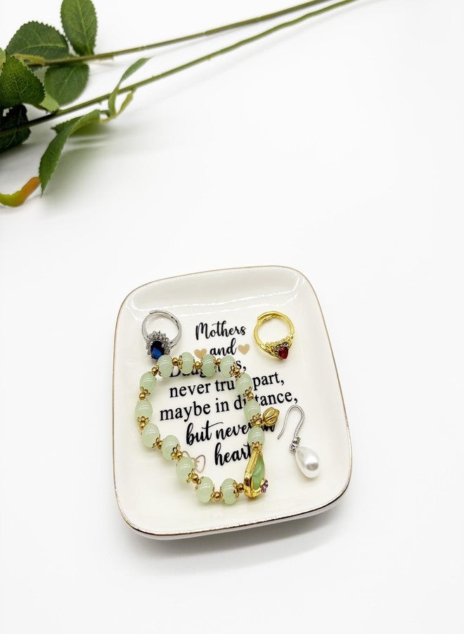 BESSKON Gifts for Mom from Daughter, Ceramic Jewelry Tray Dish, Christmas, Birthday, Mothers Day Gifts from Daughter, Mom Gifts Ring Holder Trinket Dish, Small Ring Dish Nightstand Jewelry Plate Dish - Image 5
