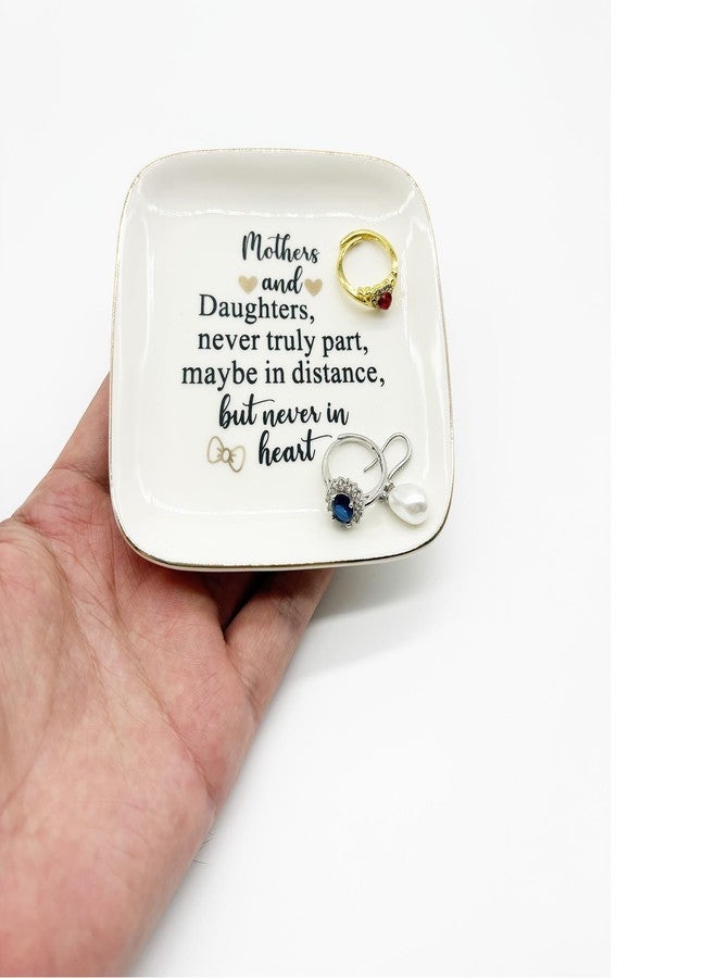 BESSKON Gifts for Mom from Daughter, Ceramic Jewelry Tray Dish, Christmas, Birthday, Mothers Day Gifts from Daughter, Mom Gifts Ring Holder Trinket Dish, Small Ring Dish Nightstand Jewelry Plate Dish - Image 4