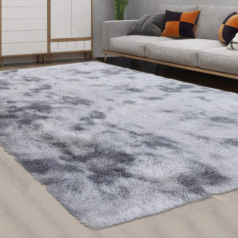 CAROMIO Fluffy Area Rugs for Living Room 8 x 10 Modern Plush and Thick Faux Fur Shag Rug NonSlip Carpet for Bedroom Fuzzy Shaggy Rugs for Kids Nursery Dorm Light Grey