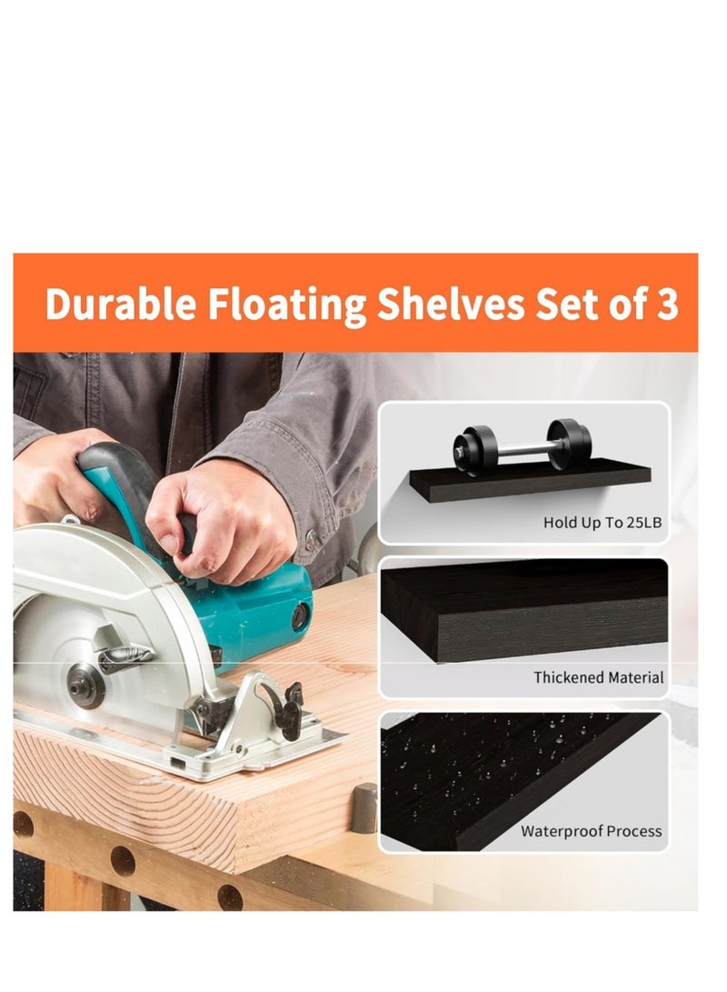 إيباسكت رف تعليق منظم  13سم  معلق في الحائط للديكورات وتنسيقات المنزل والمكتب (لون اسود) - Image 4