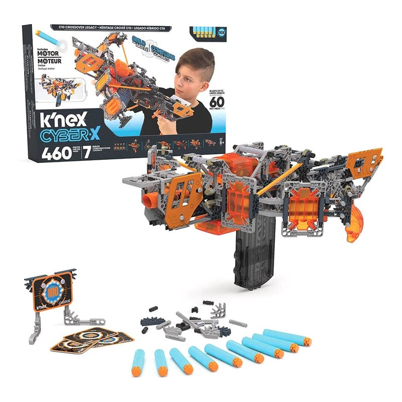 K'NEX KNEX CyberX C10 Crossover Legacy with Motor Blasts up to 60 ft 460 Pieces 7 Builds Targets 10 Darts Great Gift Kids 8 includes 460 KNEX parts and pieces - Image 3