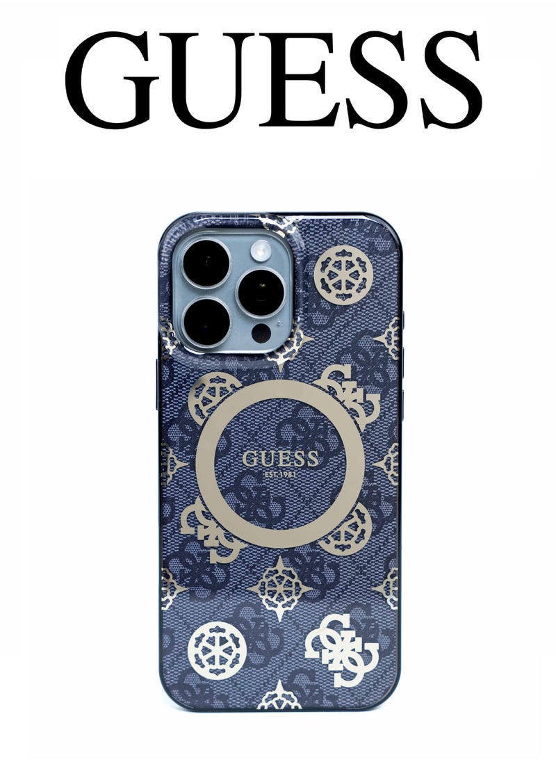 CG MOBILE - iPhone 16 Pro Max Case, supports wireless charging MagSafe, transparent blue with original logo and approved design from the global brand Guess. From CG Mobile. - Image 1