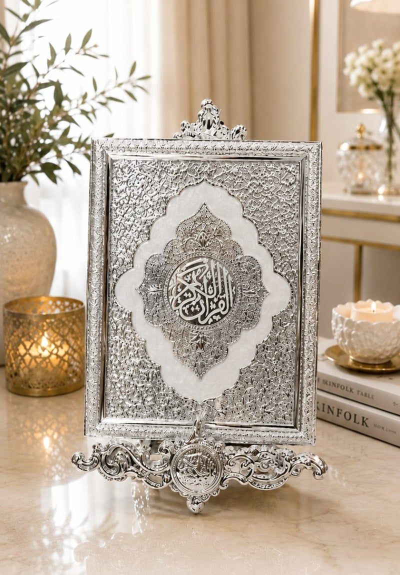 رادین صندوق قرآن فاخر للزينة مع حامل – هدية إسلامية أنيقة وعرض للديكور المنزلي - Image 2