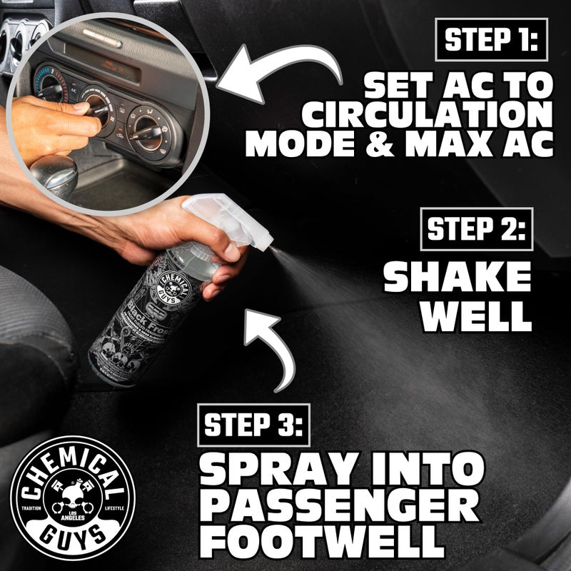 Chemical Guys Black Frost Air Premium Car Air Freshener Spray & Odor Eliminator - Crisp Masculine Scent Spray for Trucks, SUVs, RVs, and Motorcycles - Use in Home, Office, or Garage, 16 oz Bottle - Image 2
