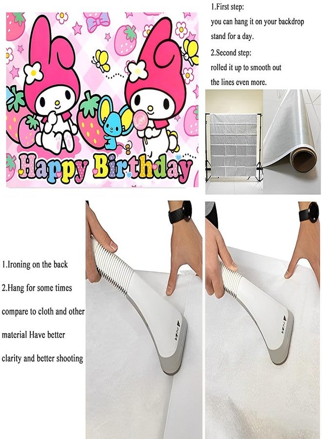 BNFUO Melody Birthday Decorations,Melody Happy Birthday Banner Backdrop for Kids Birthday Party Supplies (5x3ft) - Image 5