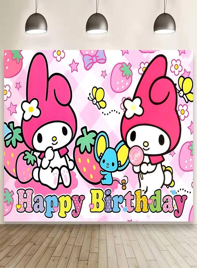 BNFUO Melody Birthday Decorations,Melody Happy Birthday Banner Backdrop for Kids Birthday Party Supplies (5x3ft) - Image 2