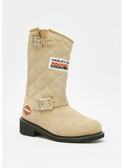 هارلي ديفيدسون Laconia 644 Women's Beige Suede Boots