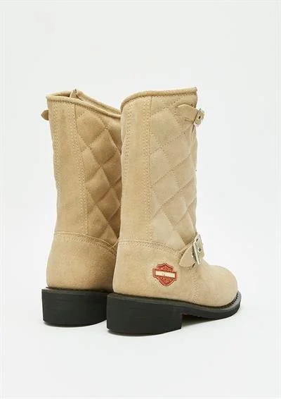 هارلي ديفيدسون Laconia 644 Women's Beige Suede Boots