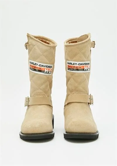هارلي ديفيدسون Laconia 644 Women's Beige Suede Boots