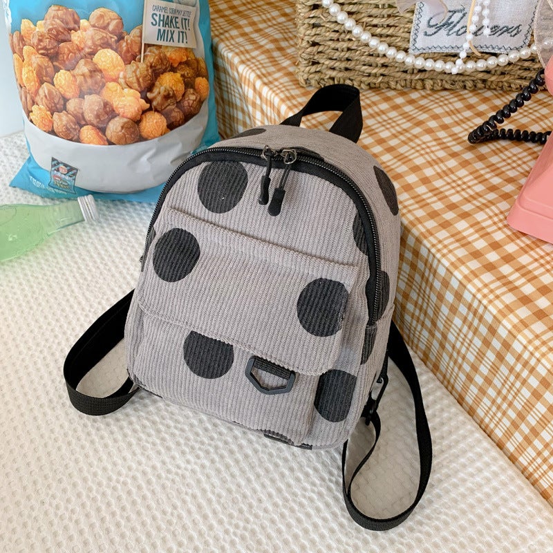 Mini Velvet Backpack Womens Casual New Gray 