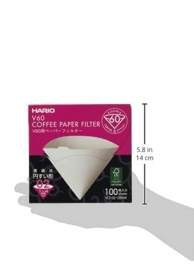 Hario مرشح قهوة هاريو V60 الورقي، الحجم 02، أبيض، علبة 100 قطعة - Image 3