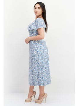 BCBGeneration Women Floral Print Midi Dress, White  - Image 2