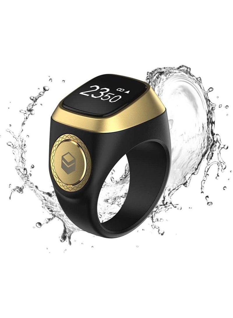 IQibla Zikr lite Smart Tasbih Tally Counter Ring Zikr Digital Tasbih 5 Prayer Time Reminder Bluetooth Black 20mm - Image 2