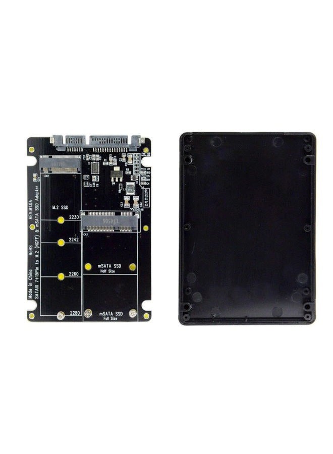 NFHK 2 in 1 Combo M.2 NGFF B-Key & mSATA SSD to SATA 3.0 Adapter Converter Case Enclosure - Image 1