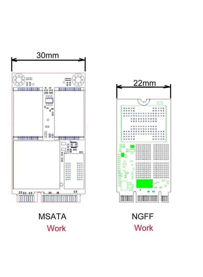 NFHK 2 in 1 Combo M.2 NGFF B-Key & mSATA SSD to SATA 3.0 Adapter Converter Case Enclosure - Image 4