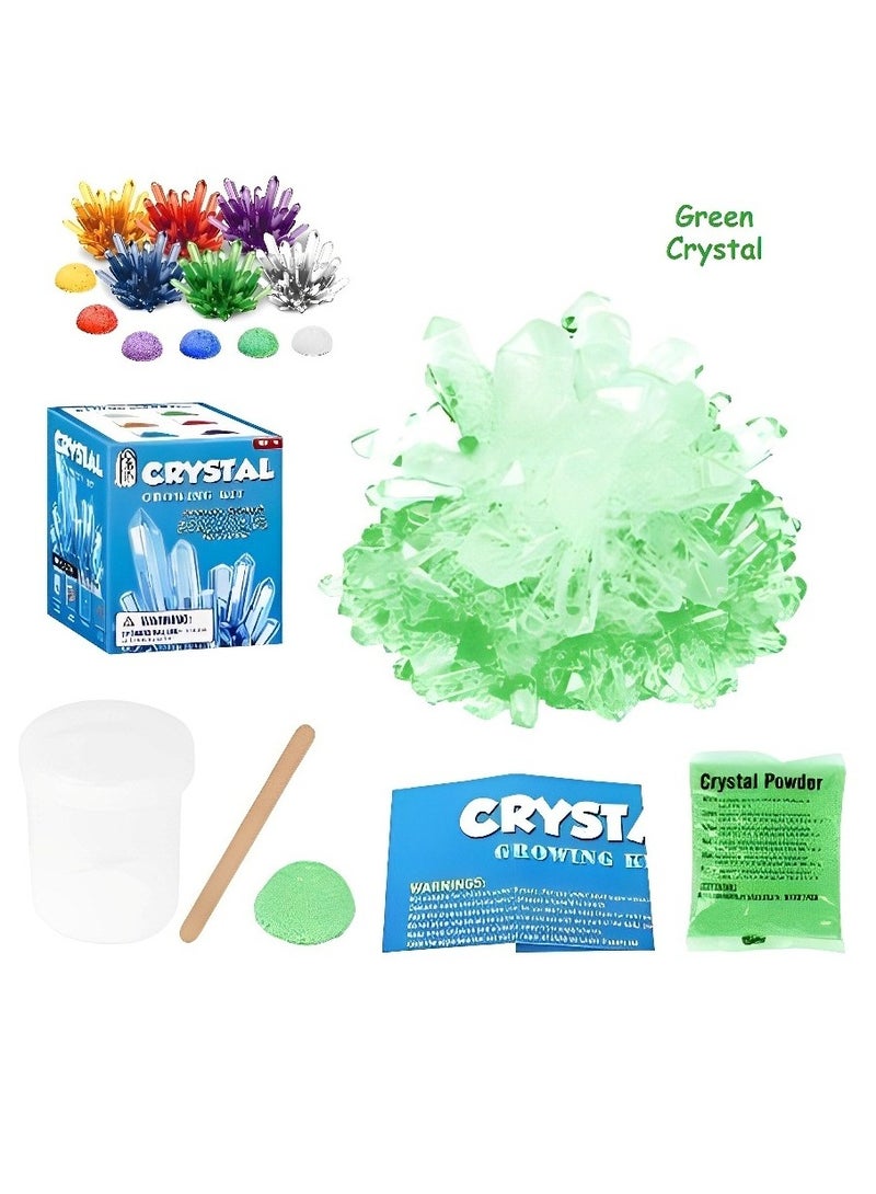 Simple Crystal Planting Growth Educational Toys Scientific Experiment Set, Stimulate Children's Interest in Learning, Curiosity & Interest in Science, Green Color Crystal  - Image 1