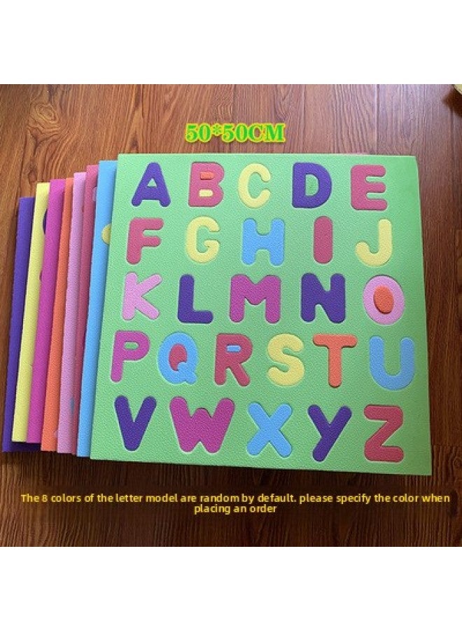 Kindergarten Wall Building Blocks Shape Matching EVA Foam Splicing Puzzle Area Soft Building Blocks Wall Children's Toys-Color:Letter Style - Image 1