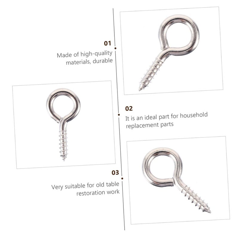 30Pcs Nickel Eye Screw Nails Kit Heavy Duty for Hanging Jewelry Crafts Photos Projects - Image 3