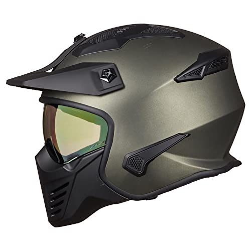 ILM خوذة دراجة نارية مفتوحة الوجه 3/4 نصفية لمركبات الموبيد ATV كروزر سكوتر DOT (حاجب ذهبي) - Image 4