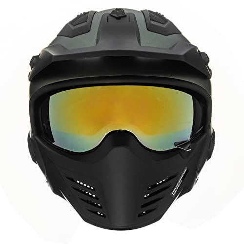 ILM خوذة دراجة نارية مفتوحة الوجه 3/4 نصفية لمركبات الموبيد ATV كروزر سكوتر DOT (حاجب ذهبي) - Image 3