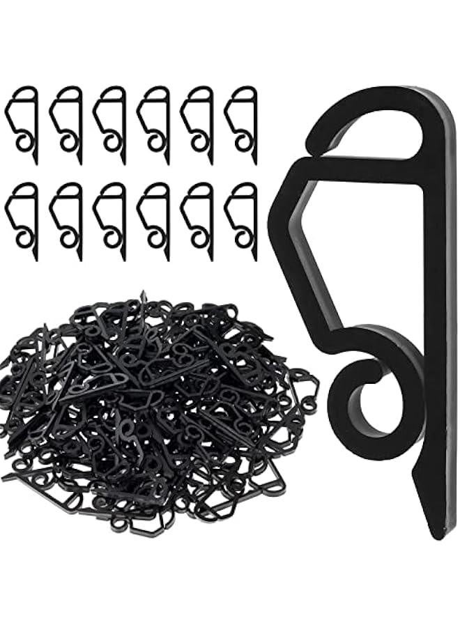 Generic 120 Pcs  Light Clips Outside Gutter Hooks - Plastic Holiday Gutter Light Weatherproof Hooks for   Roof Tree Hanging Outdoor Decoration String Lights (Black) - Image 1